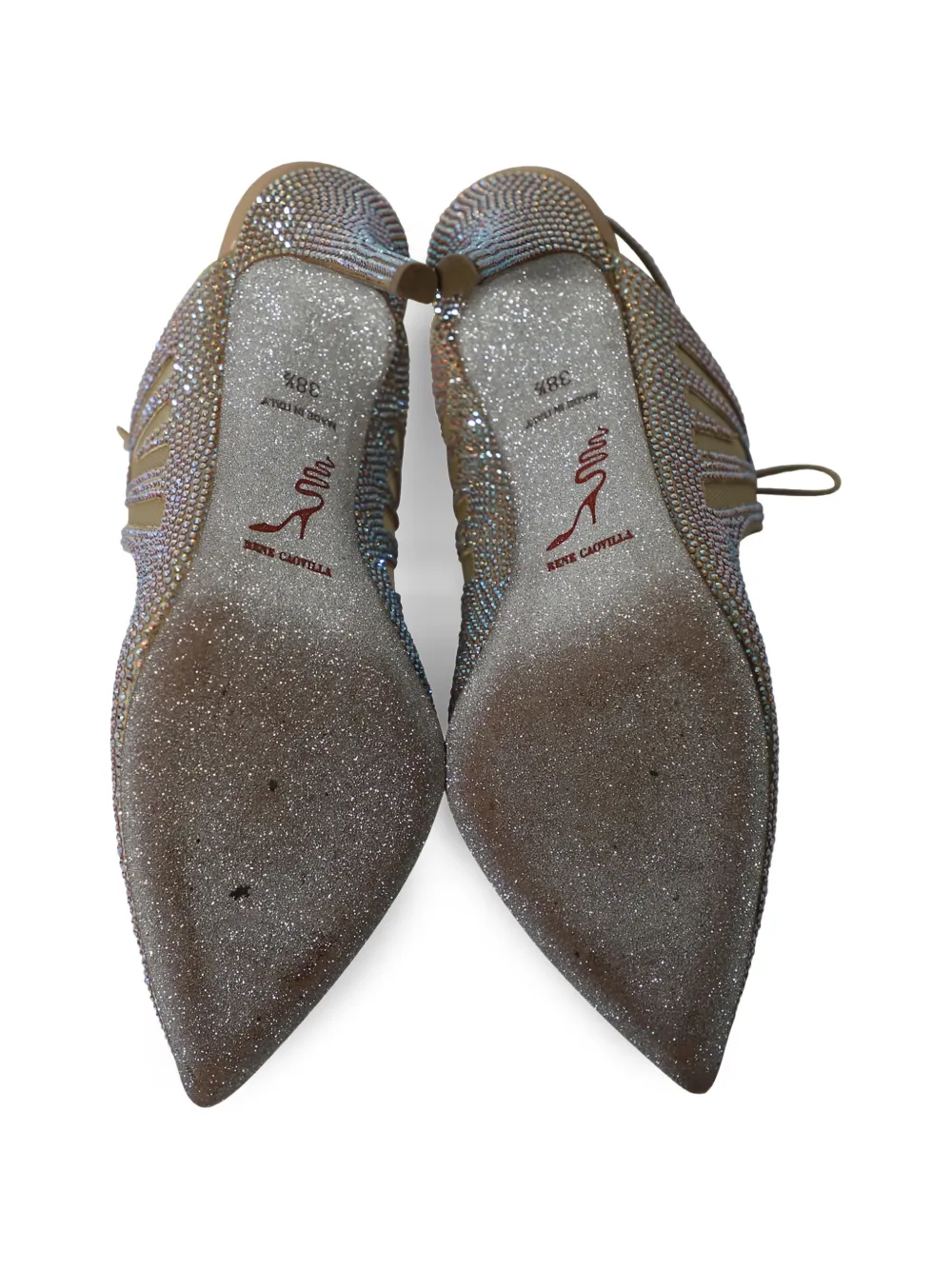 Crystal-Embellished Heeled Pumps