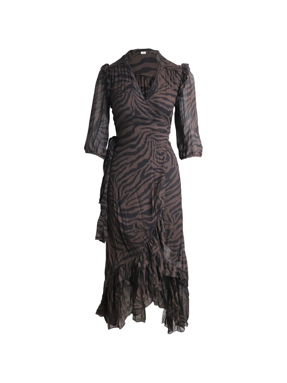 Ba&Sh zebra-print asymmetric dress - Marrone