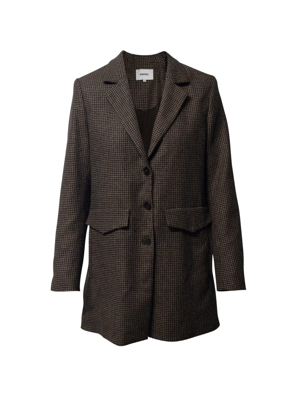 Nanushka houndstooth button blazer - Marrone
