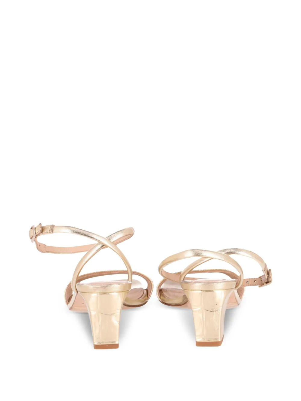 Block-Heel Leather Sandals