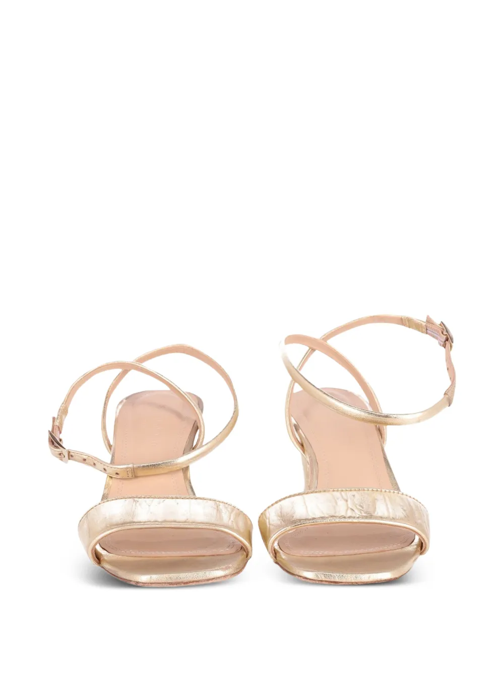 Block-Heel Leather Sandals