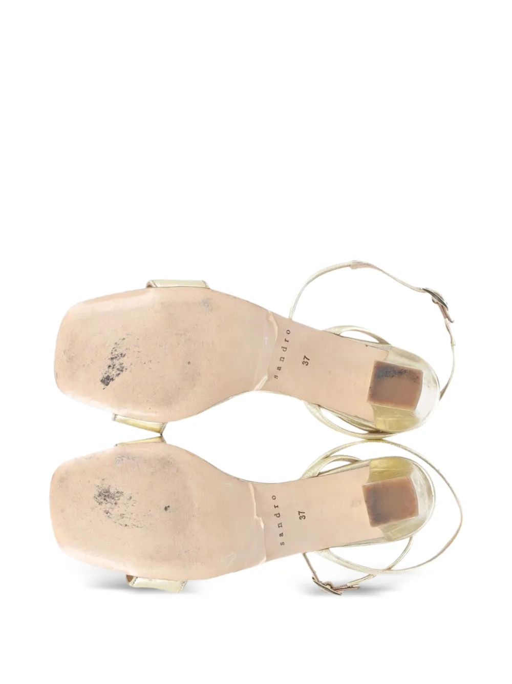 Block-Heel Leather Sandals