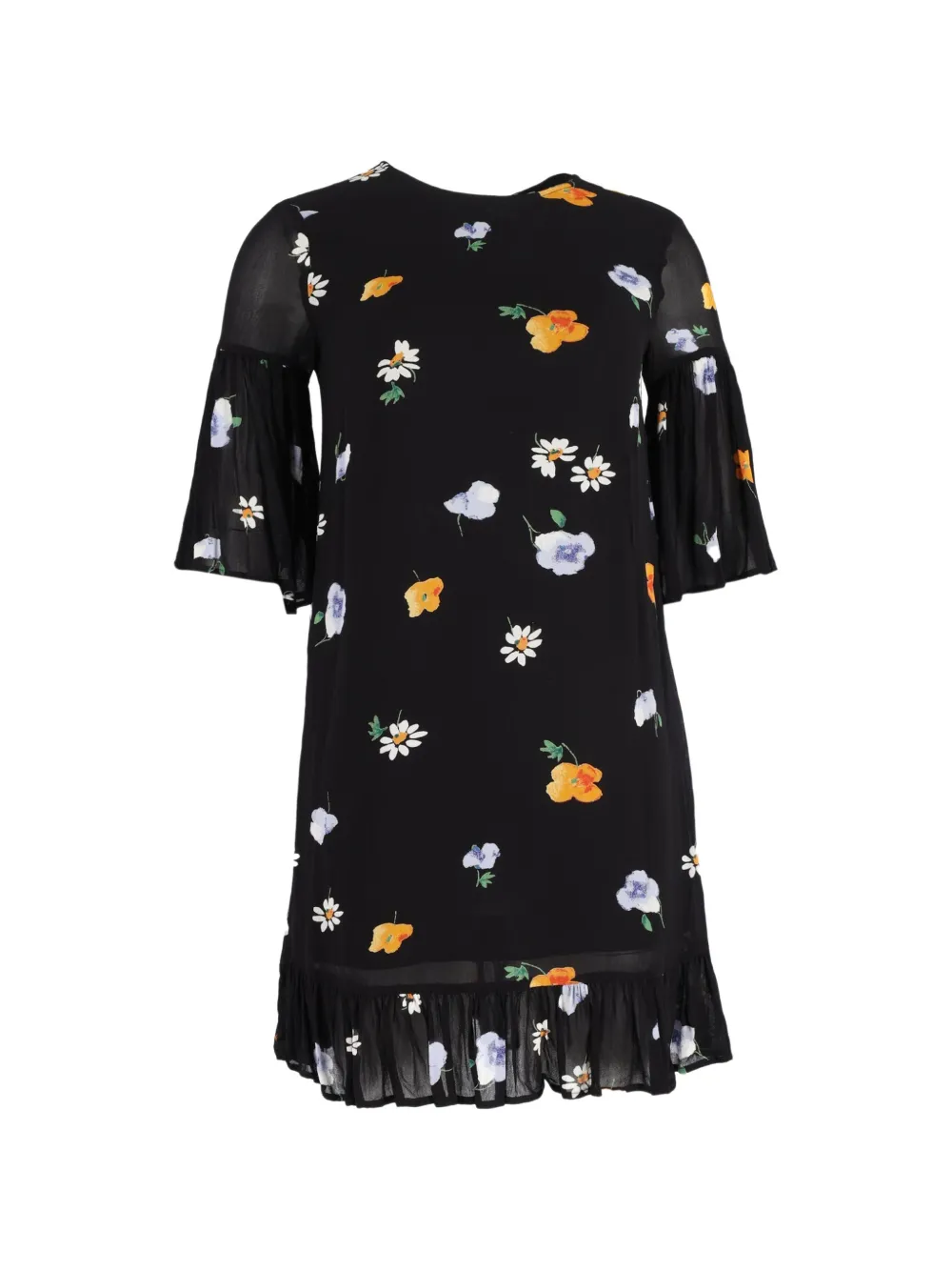 GANNI Lorita floral-print mini dress - Nero