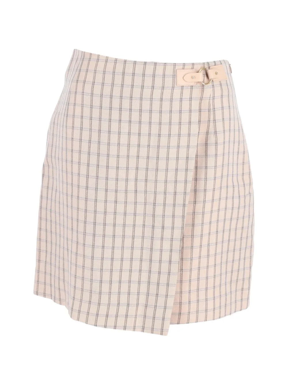 SANDRO checked-pattern wrap mini skirt - Toni neutri