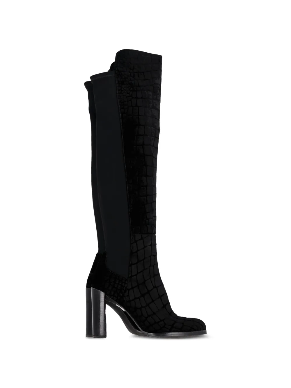 Stuart Weitzman crocodile-effect boots - Schwarz