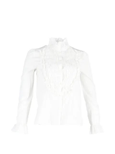 Chloé Vintage top manga larga con cuello de tortuga y volantes