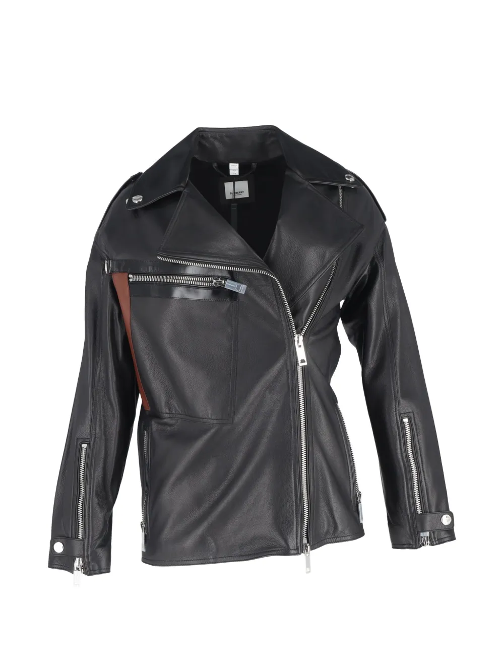 Burberry Pre-Owned leather biker jacket - Nero