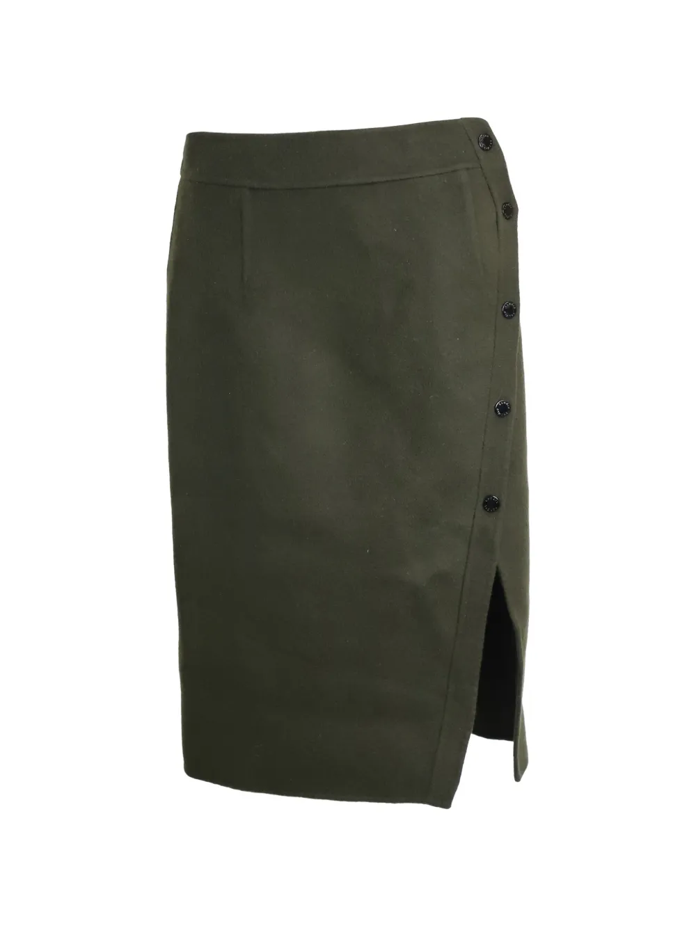 SANDRO side-button pencil midi skirt - Verde