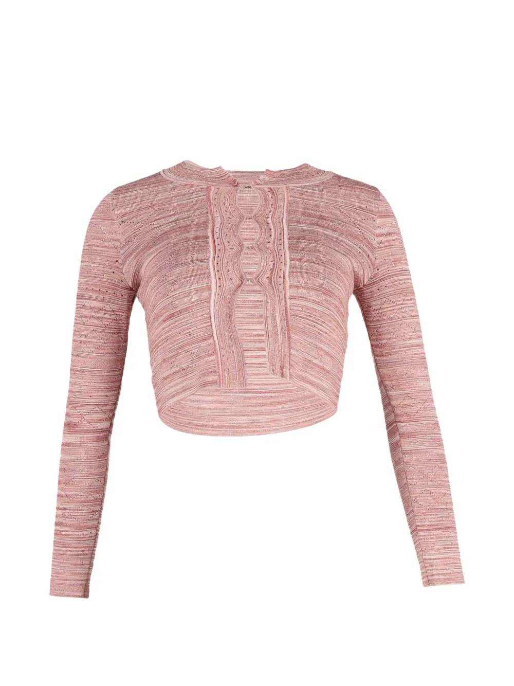 Pre-owned Sandro Striped Cropped Cardigan In Pink