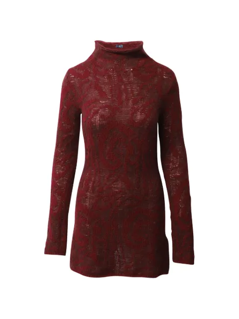 Etro Vintage paisley-jacquard roll-neck mini dress