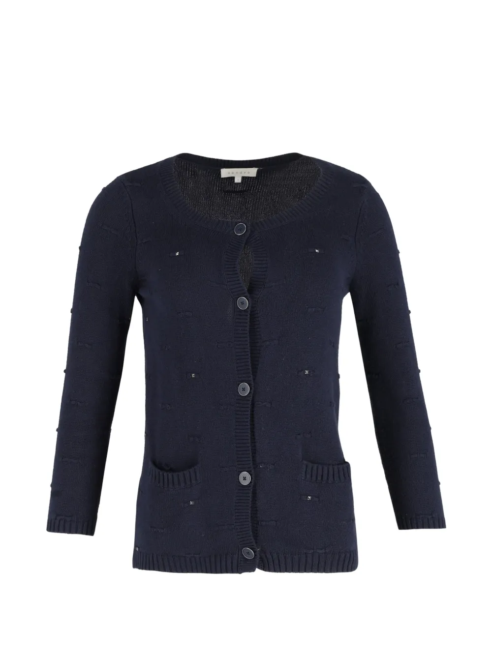 SANDRO studded button cardigan - Blu