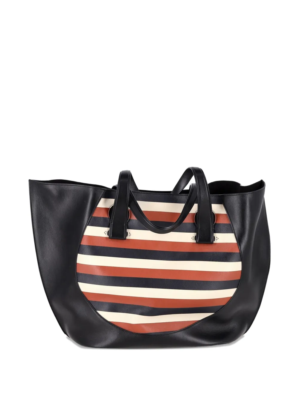 Victoria Beckham small Tulip striped tote bag - Nero