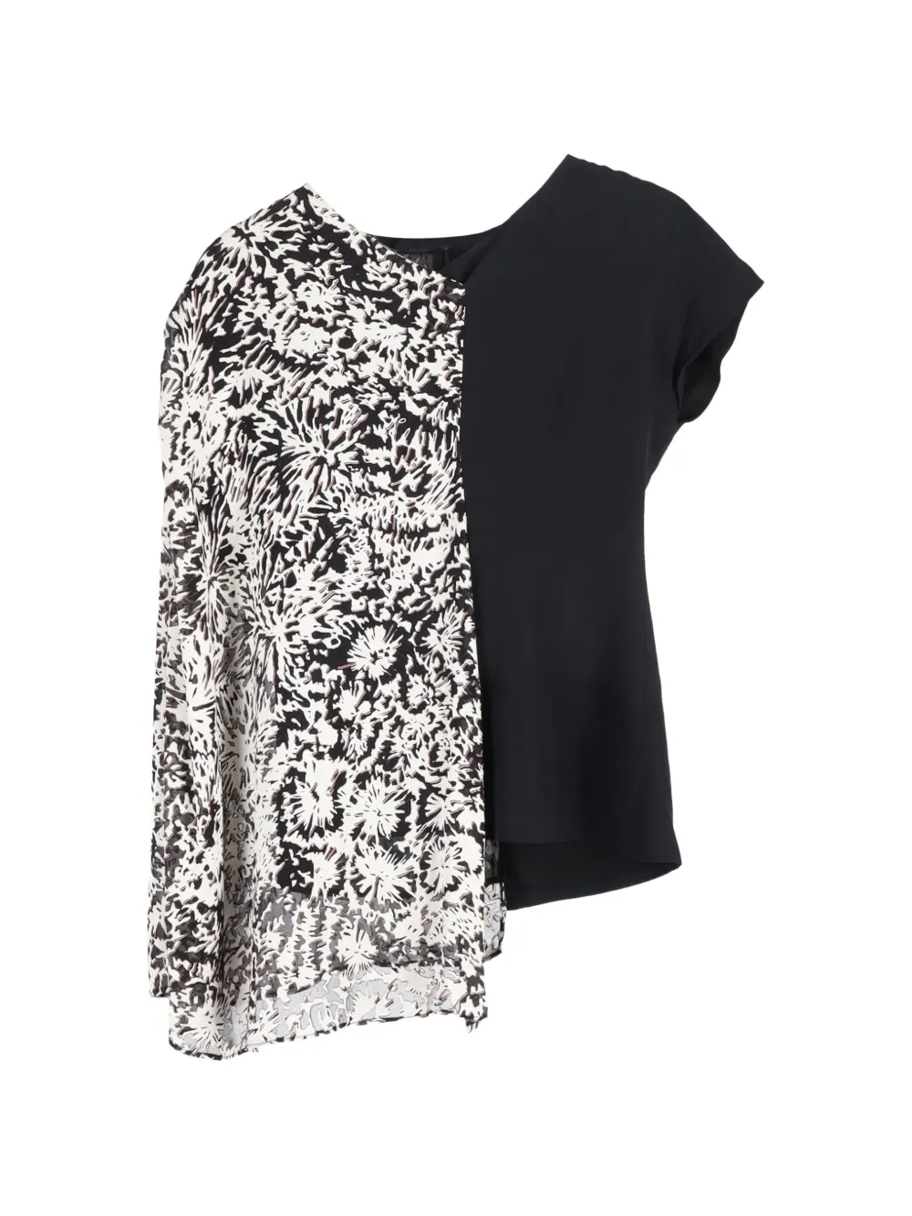 Maison Martin Margiela Pre-Owned asymmetrical-hem printed blouse - Nero