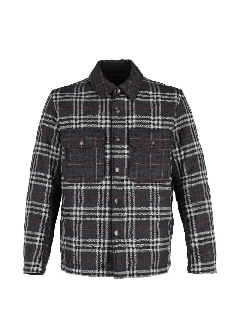 Burberry Pre-Owned virgin wool checked overshirt - Grigio