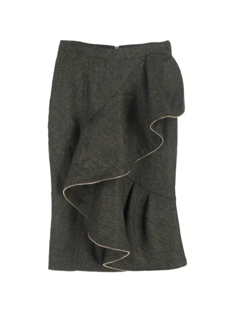 Burberry Pre-Owned ruffled pencil midi skirt
