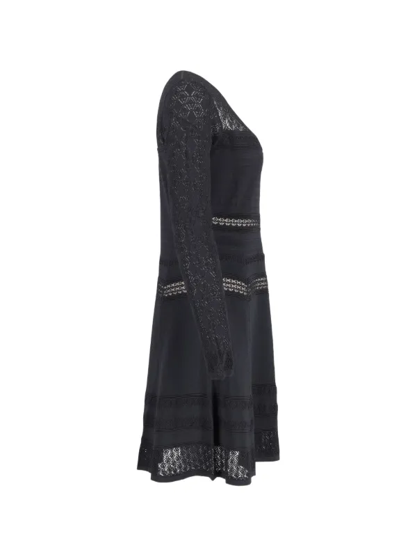 knee length dresses for ladies DVF black lace dress 12 – Mint of Hertford main image 0