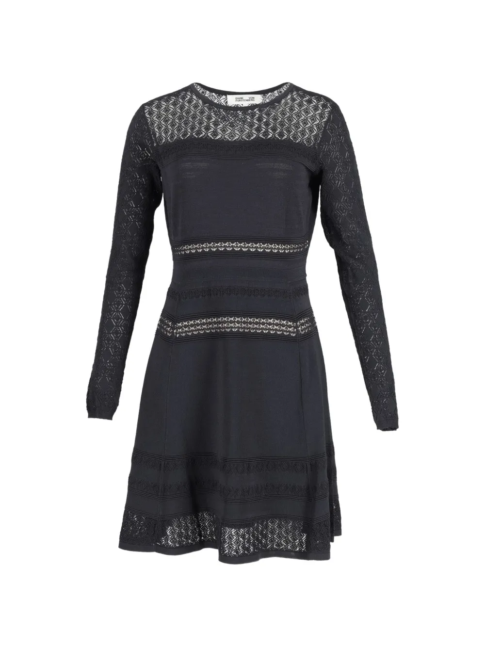 Diane Von Furstenberg Vintage Lace pattern dress - Nero
