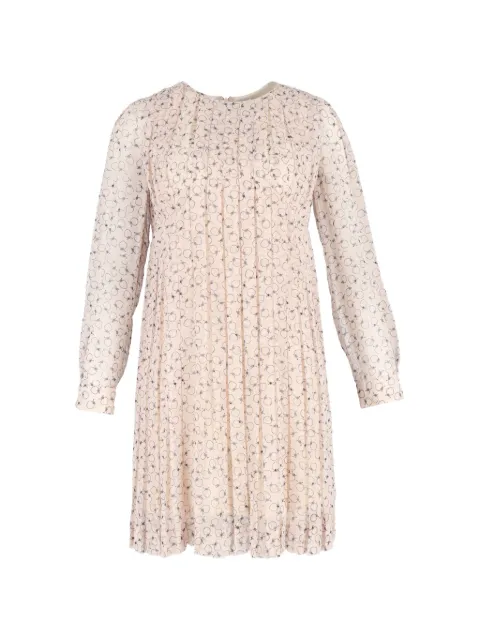 Chloé Vintage pleated printed knee length dress