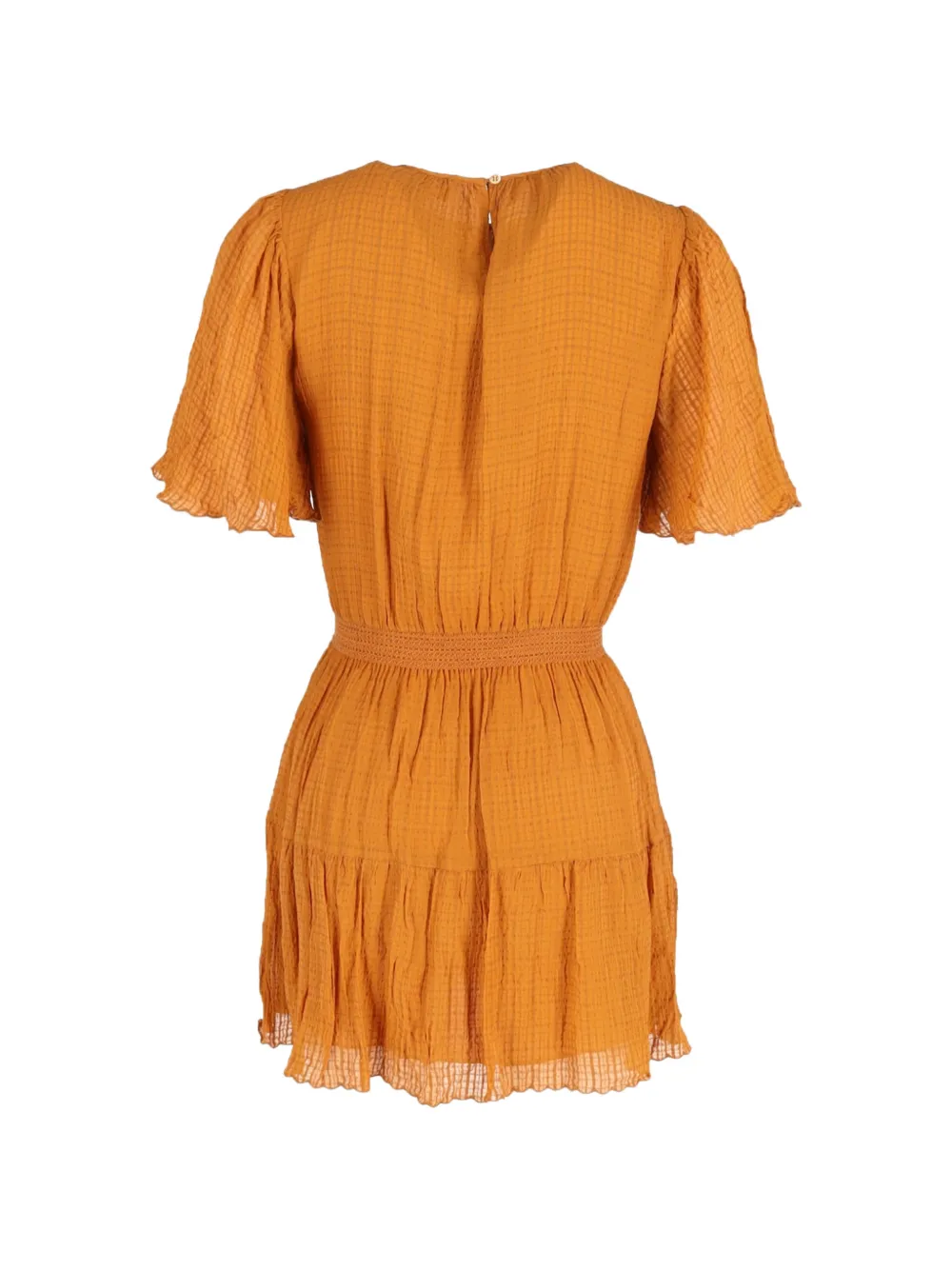  Vanessa Bruno Seersucker Gathered Mini Dress - Orange 
