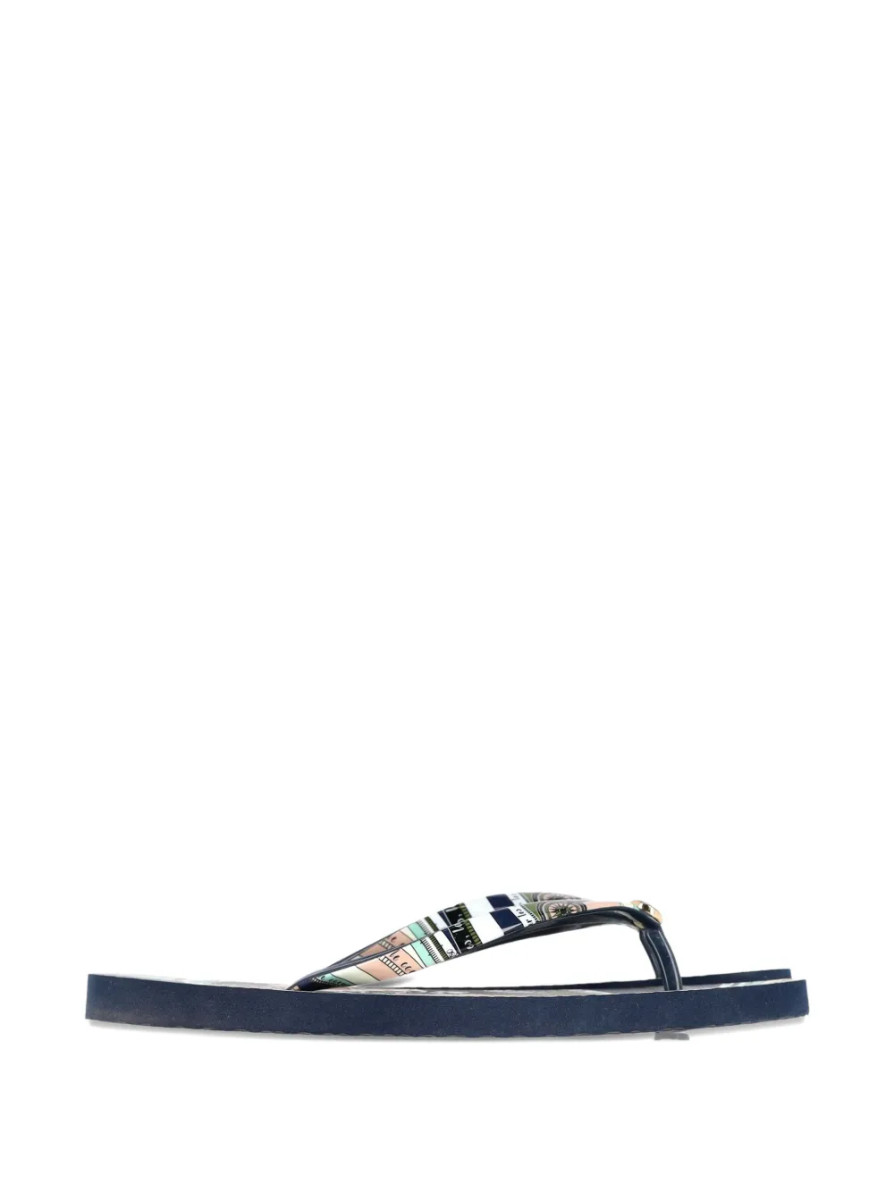 Tory Burch printed-strap flip flops - Blau