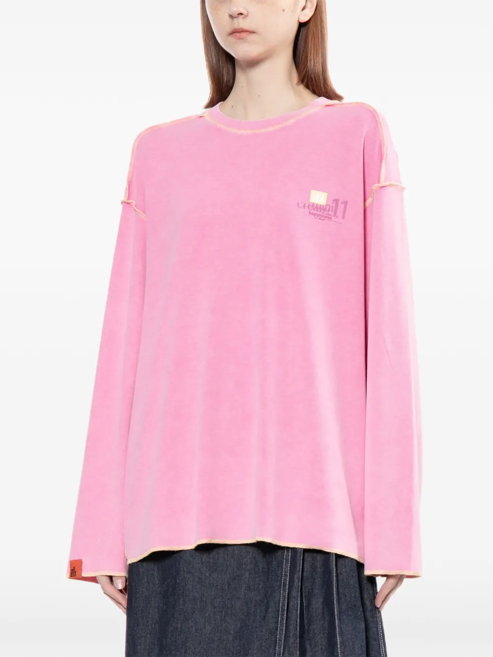  Mini Cream Logo Sweatshirt - Pink 