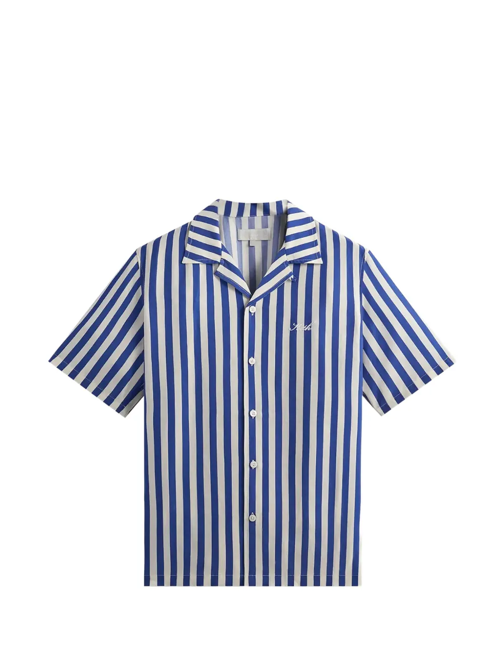 Kith Thompson Striped Camp Collar Shirt In Blue