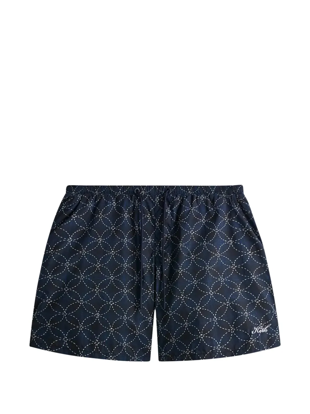KITH geometric stitch active swim shorts - Blu