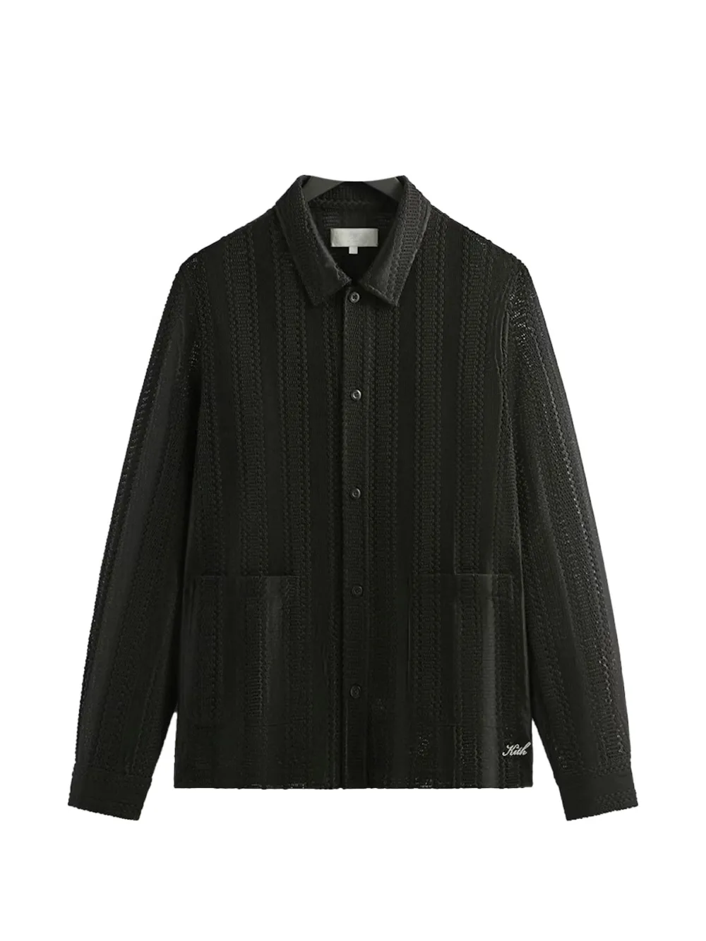 KITH ladder lace collared shirt jacket - Nero