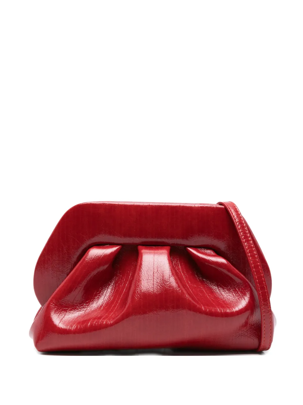 Themoirè Bios ruched clutch bag - Rosso