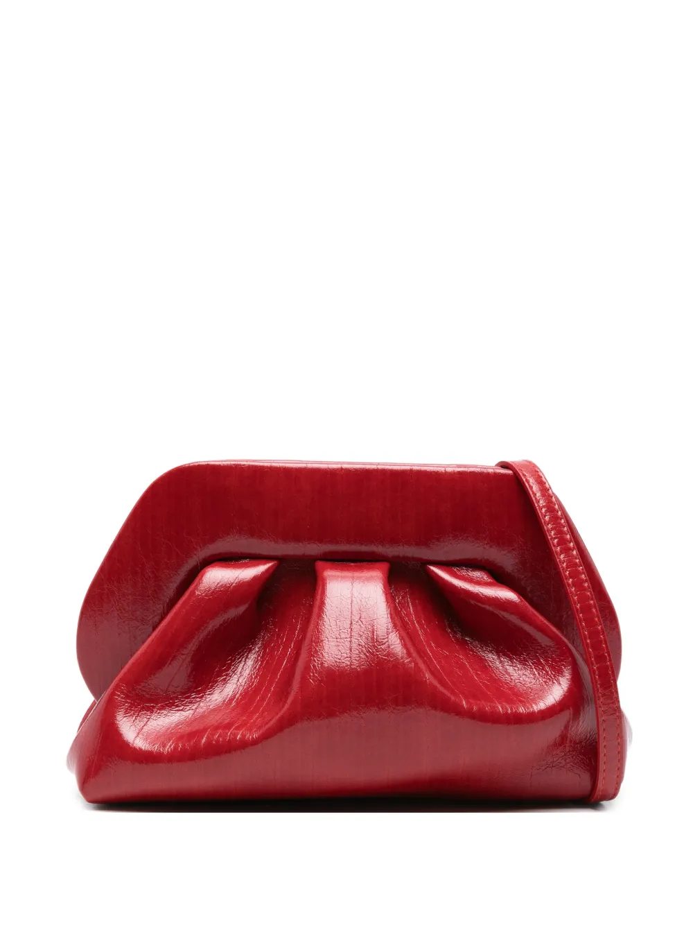 Themoirè Bios ruched clutch bag - Rosso