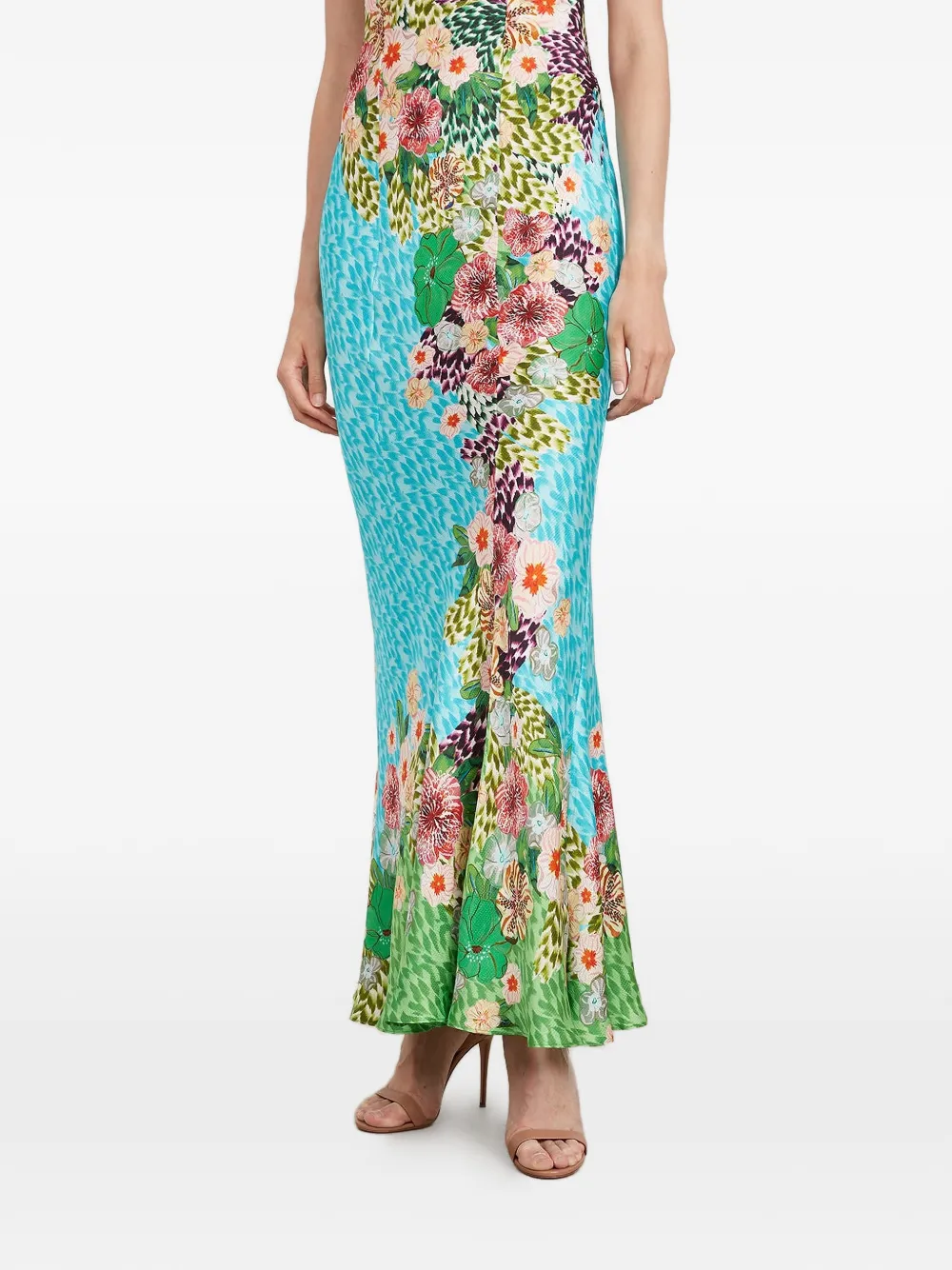 Saloni Renee floral-print maxi dress - Blu