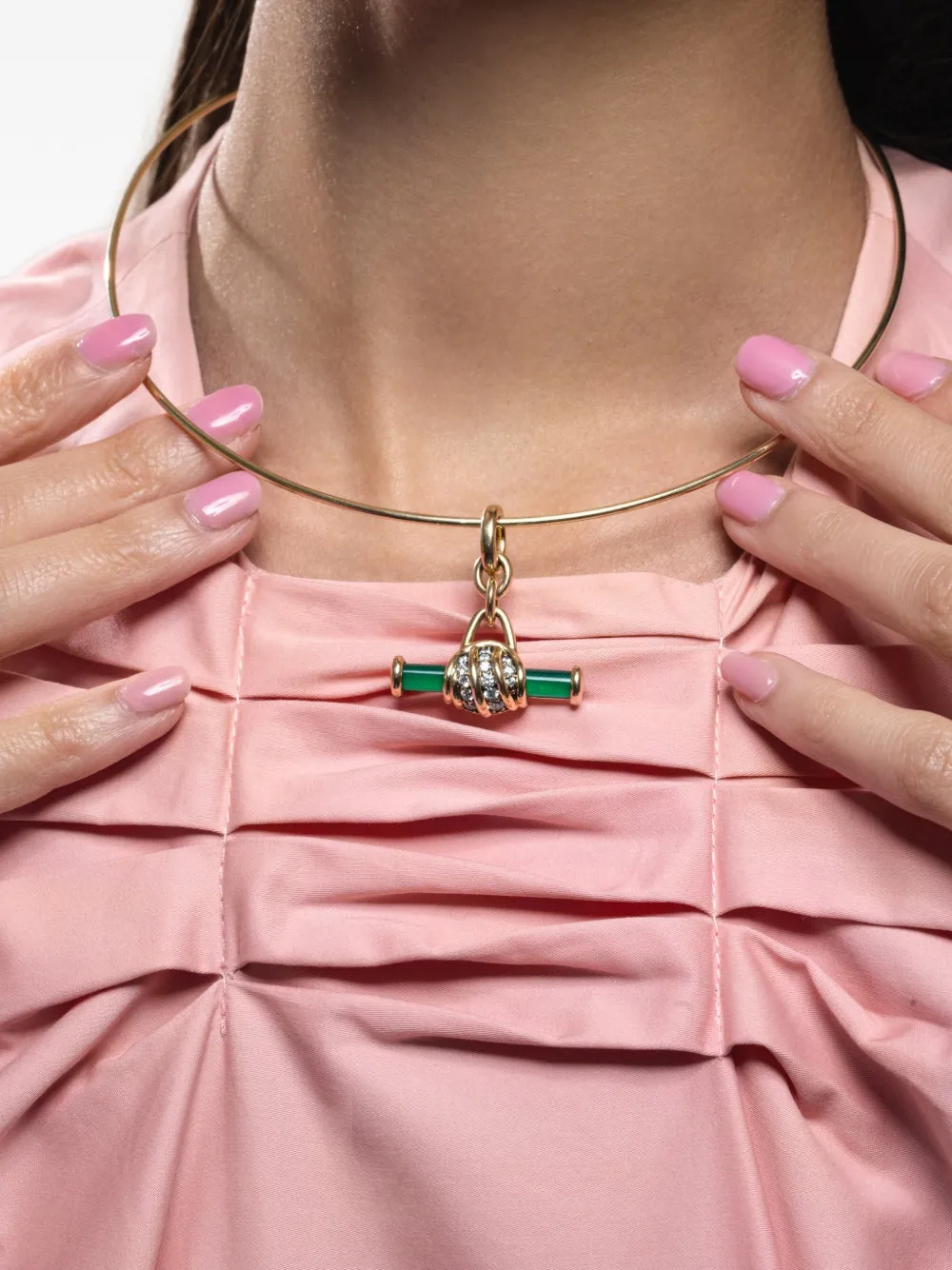 Mason and Books diamond green-onyx pendant - Oro