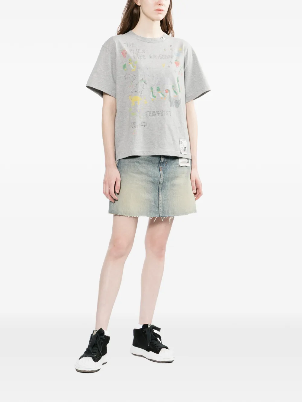  Maison Mihara Yasuhiro Graphic-print T-shirt - Grey 