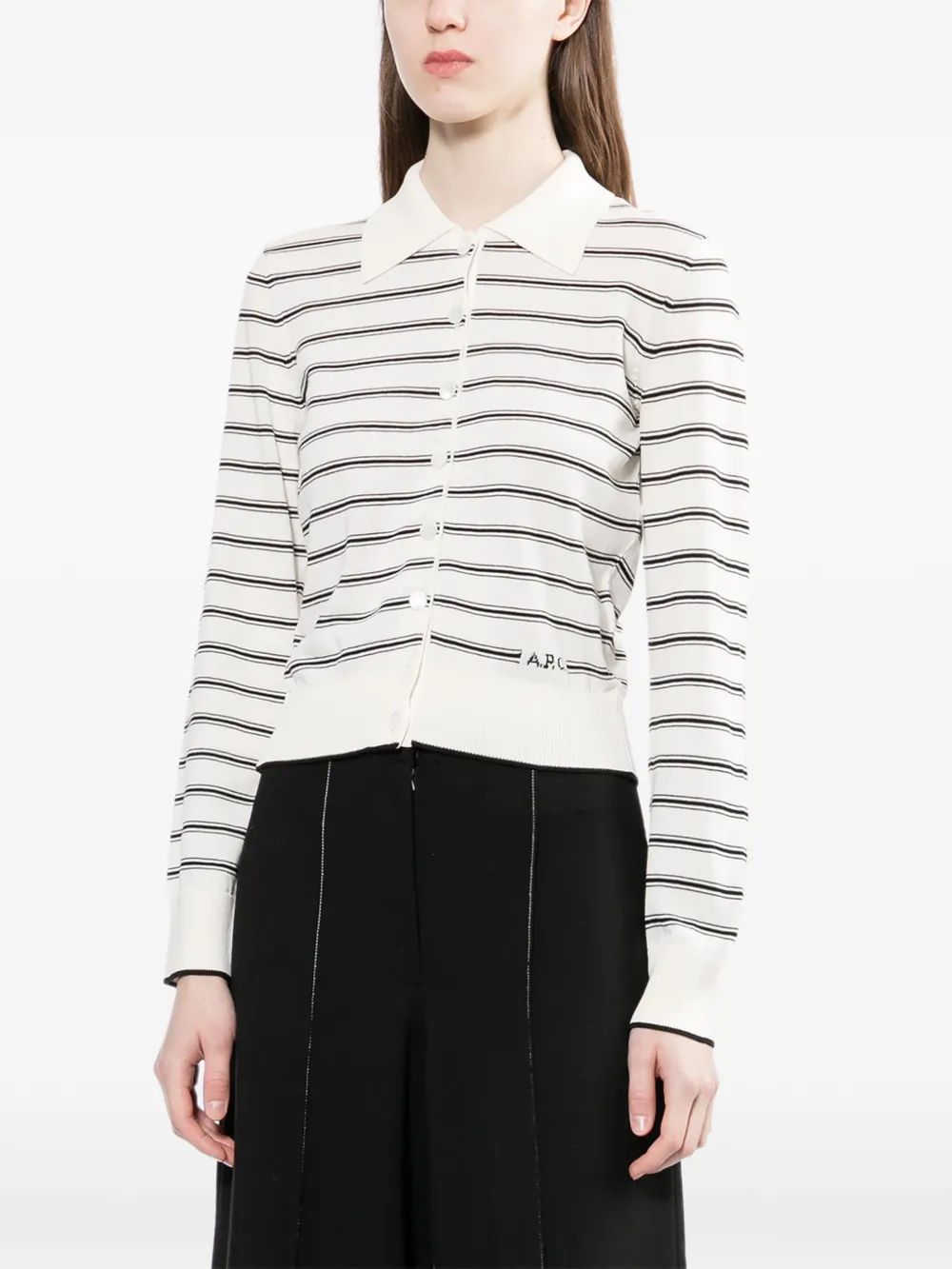  A.p.c. Striped Cardigan - White 