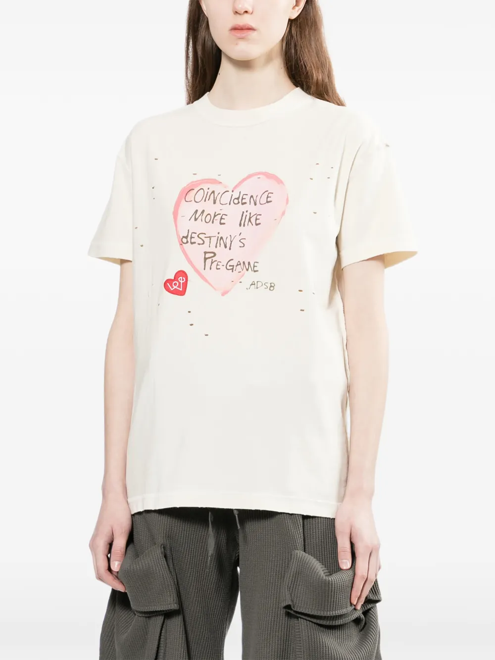  Andersson Bell Heart Message T-shirt - Neutrals 
