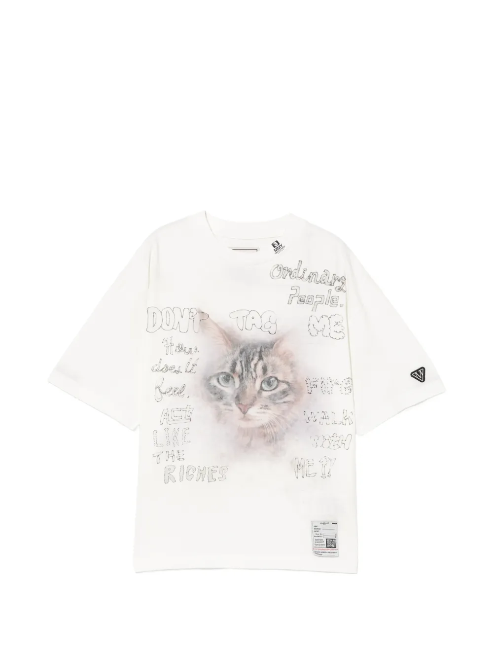 Maison MIHARA YASUHIRO T-Shirt mit Katzen-Print - Weiß