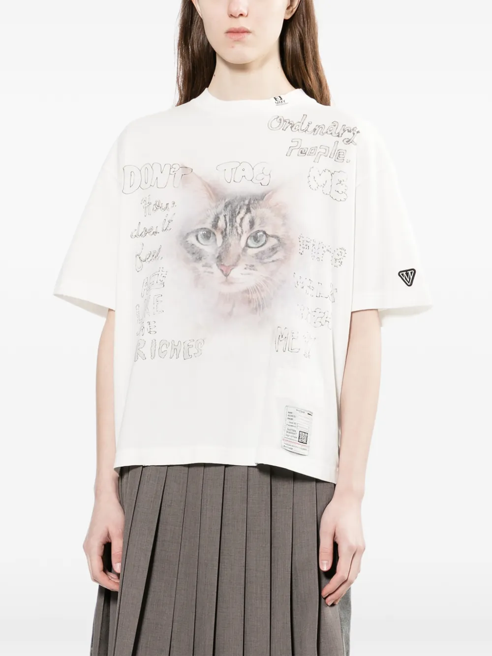 Maison MIHARA YASUHIRO T-shirt met kattenprint Wit