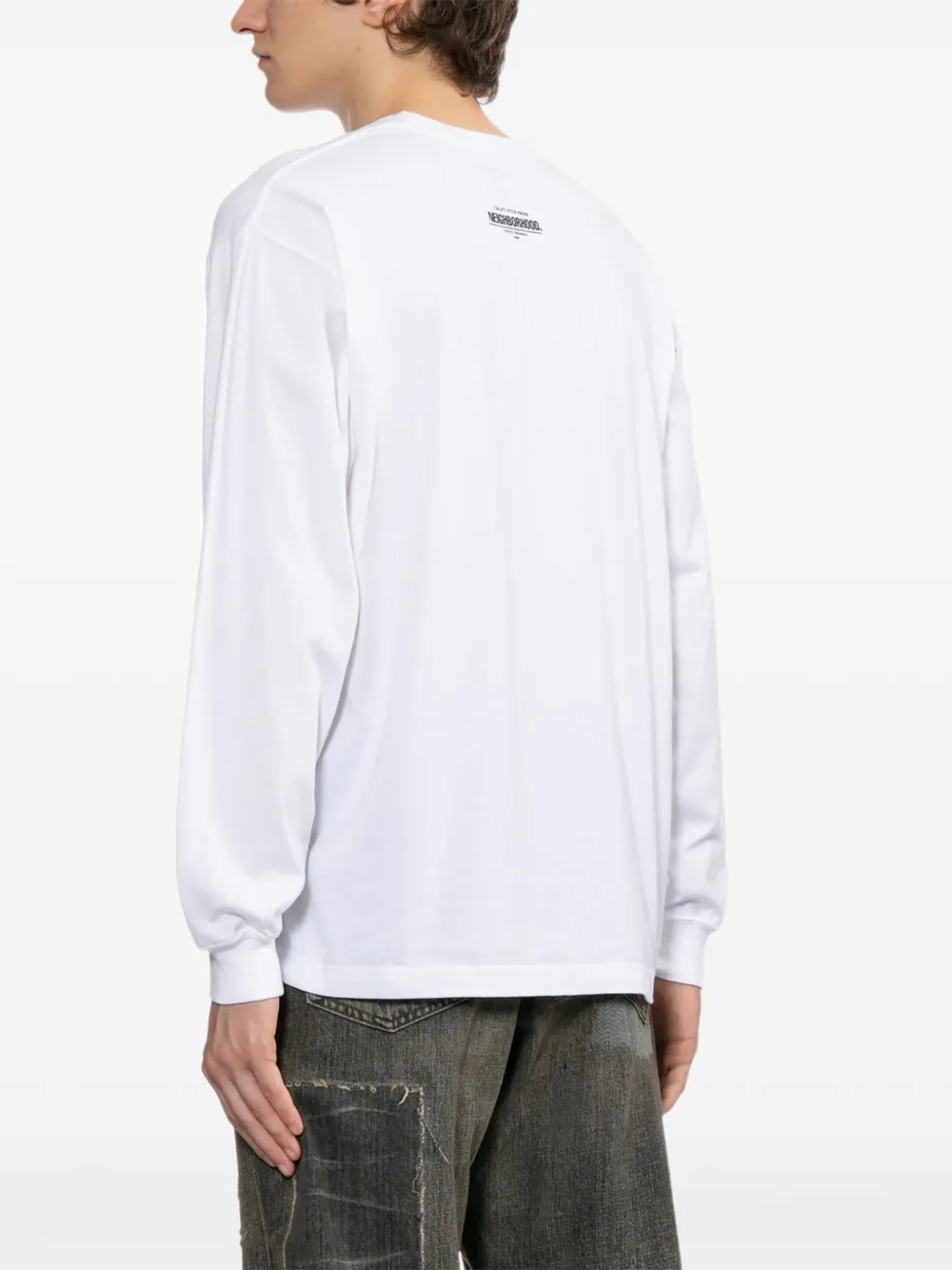 Neighborhood T-shirt met print Wit