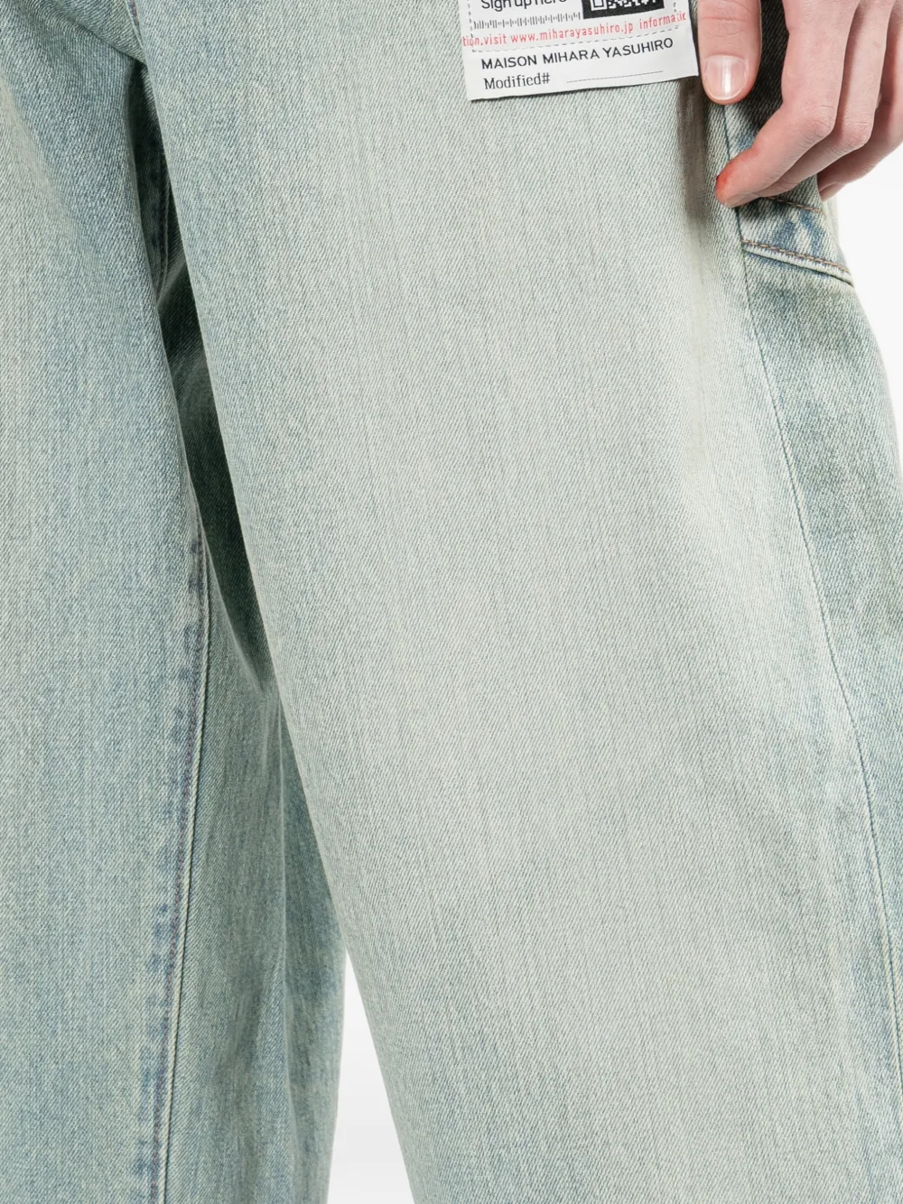 Maison MIHARA YASUHIRO Jeans met logopatch Blauw