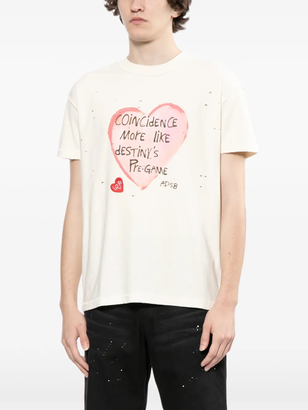  Andersson Bell Heart Message T-shirt - Neutrals 