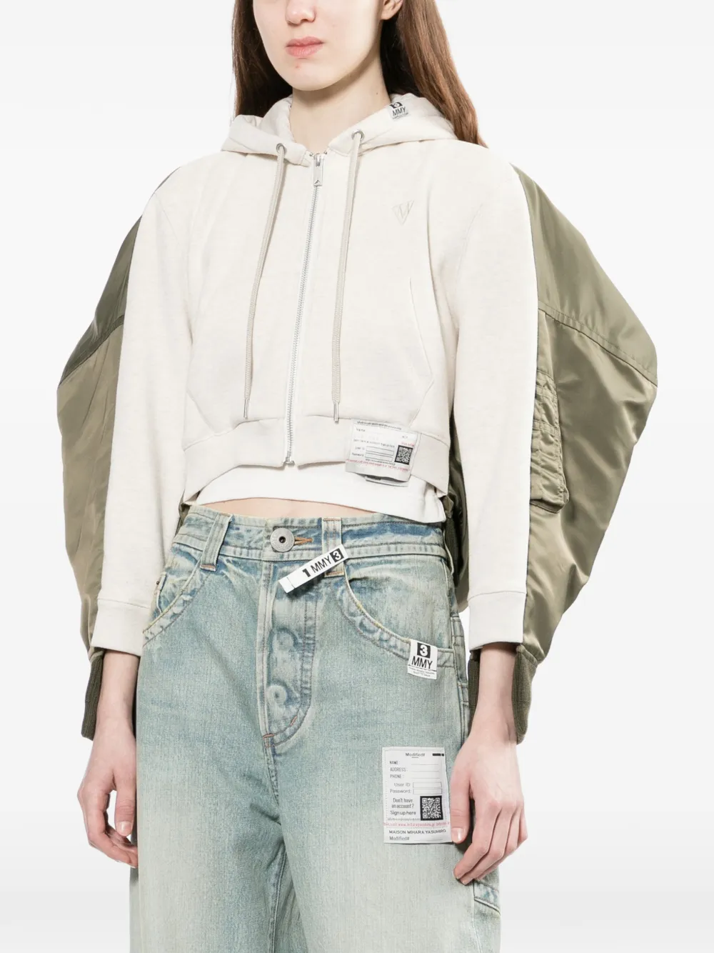  Maison Mihara Yasuhiro Logo-patch Hooded Jacket - Neutrals 