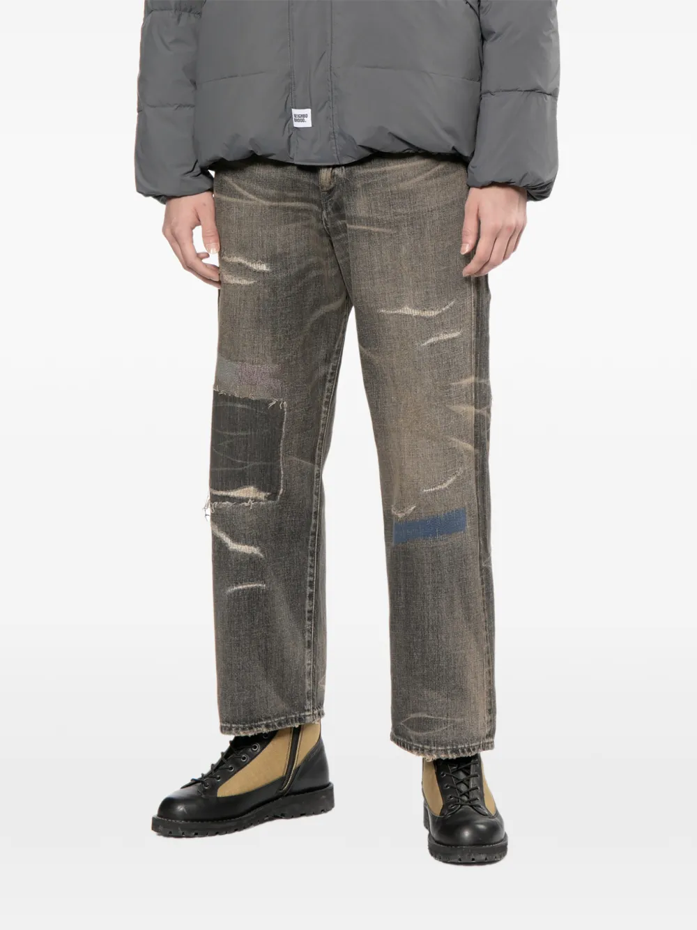 Neighborhood Savage jeans met wijde pijpen Grijs