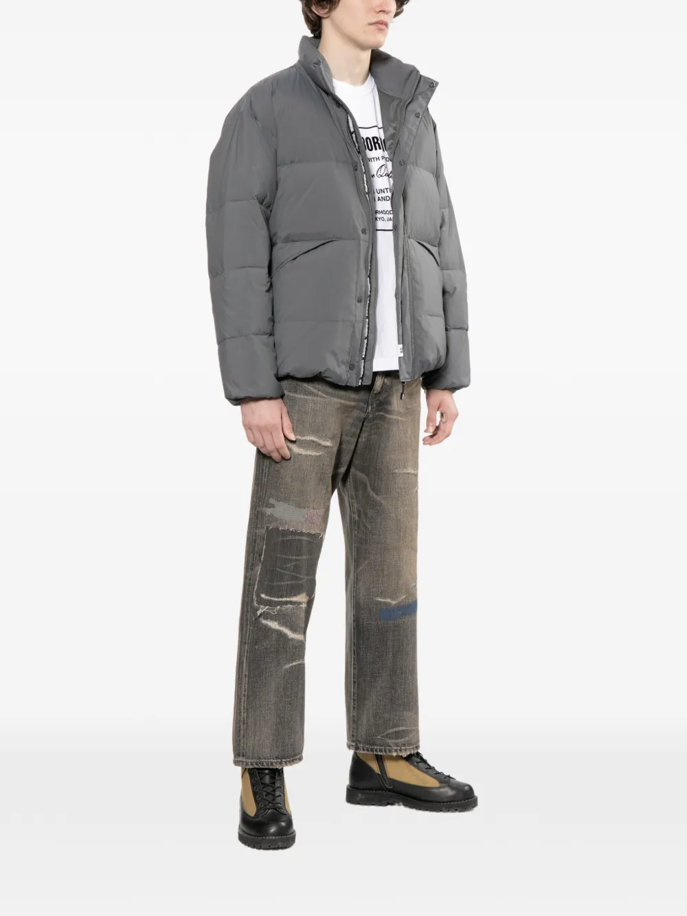 Neighborhood Savage jeans met wijde pijpen Grijs