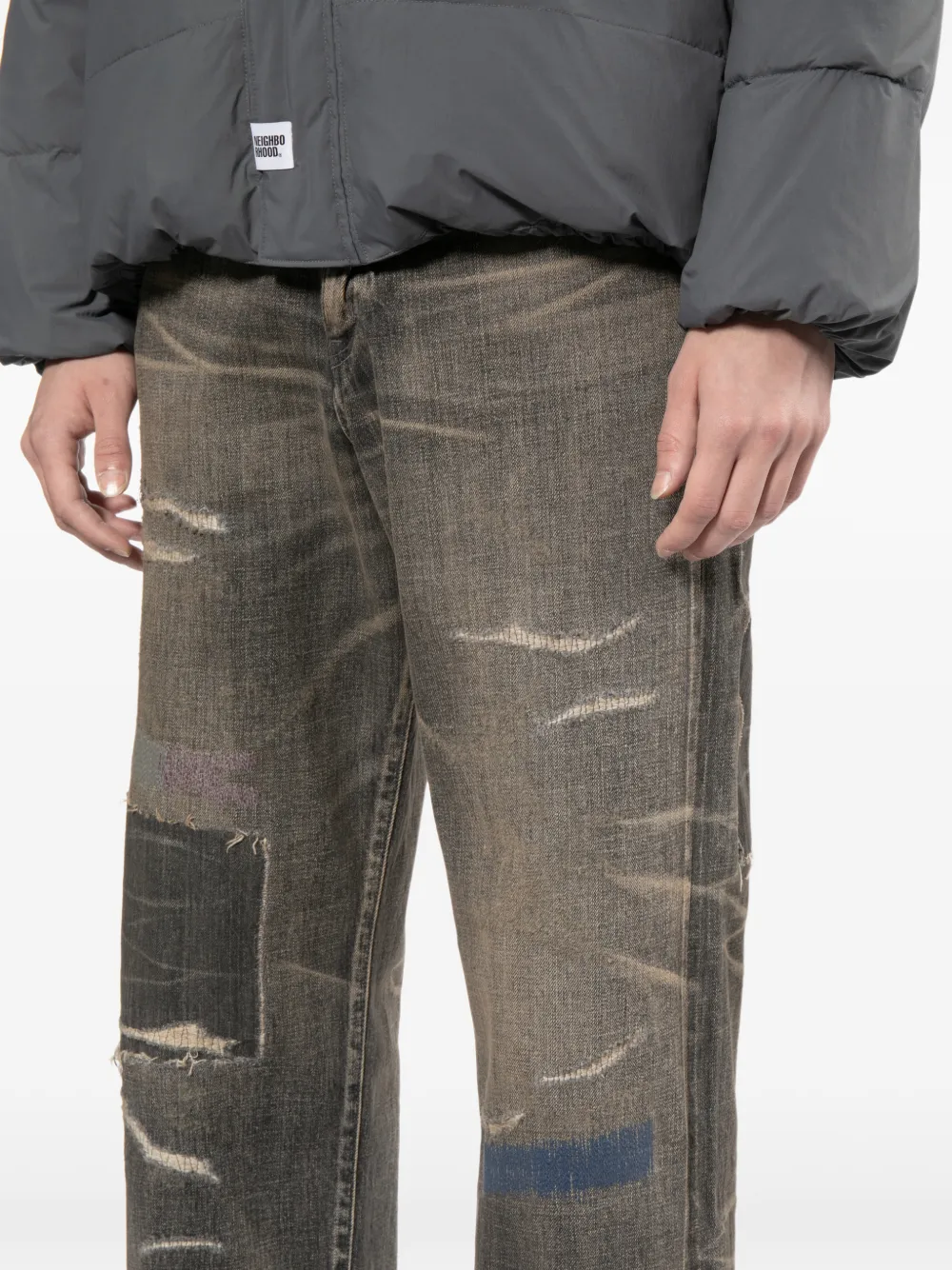 Neighborhood Savage jeans met wijde pijpen Grijs