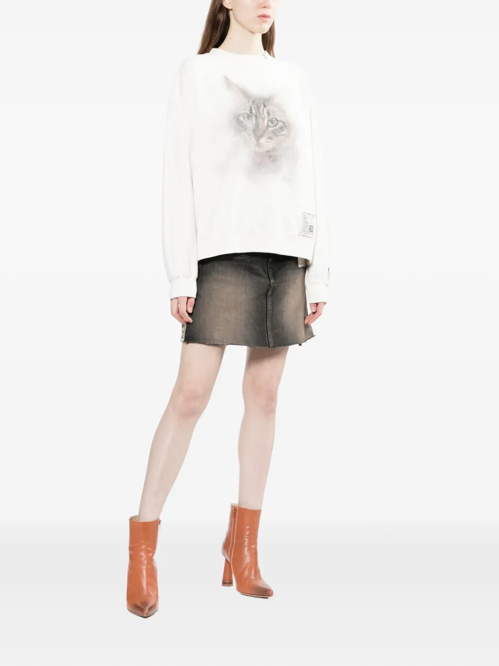  Maison Mihara Yasuhiro Cat-print Sweatshirt - White 