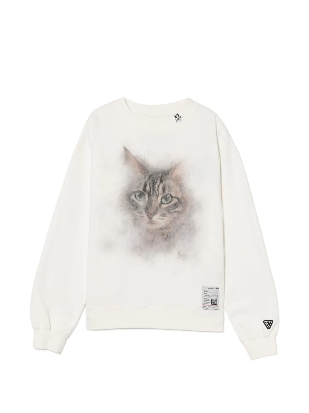 Maison MIHARA YASUHIRO Felpa con stampa gatto - Bianco