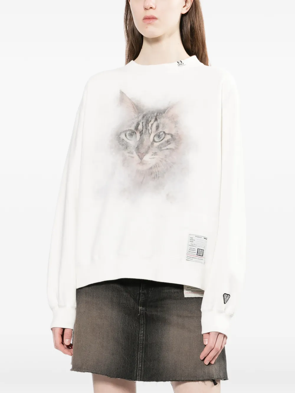  Maison Mihara Yasuhiro Cat-print Sweatshirt - White 