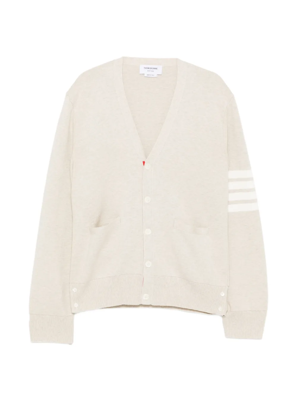 Thom Browne 4-bar V-neck cardigan - Toni neutri