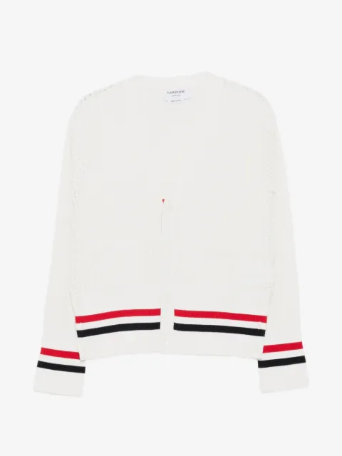 Thom Browne RWB-striped V-neck cardigan