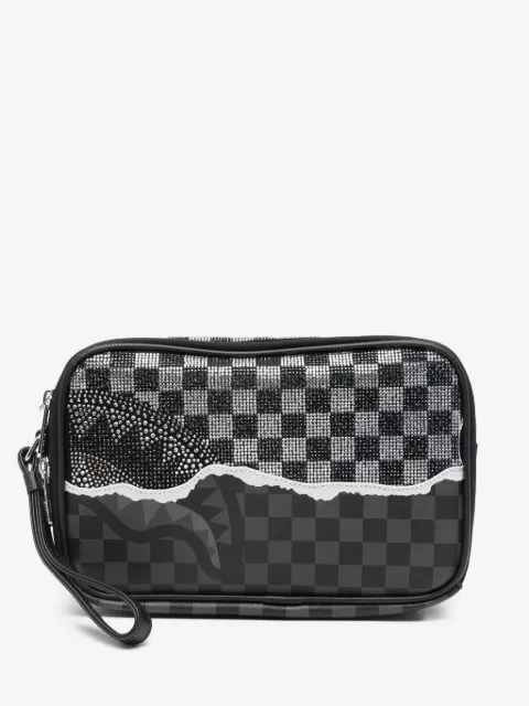 Sprayground checkerboard-pattern wash bag